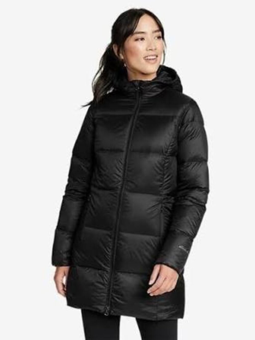 Eddie Bauer (M) Black Luna Peak Hooded Puffer Long Parka